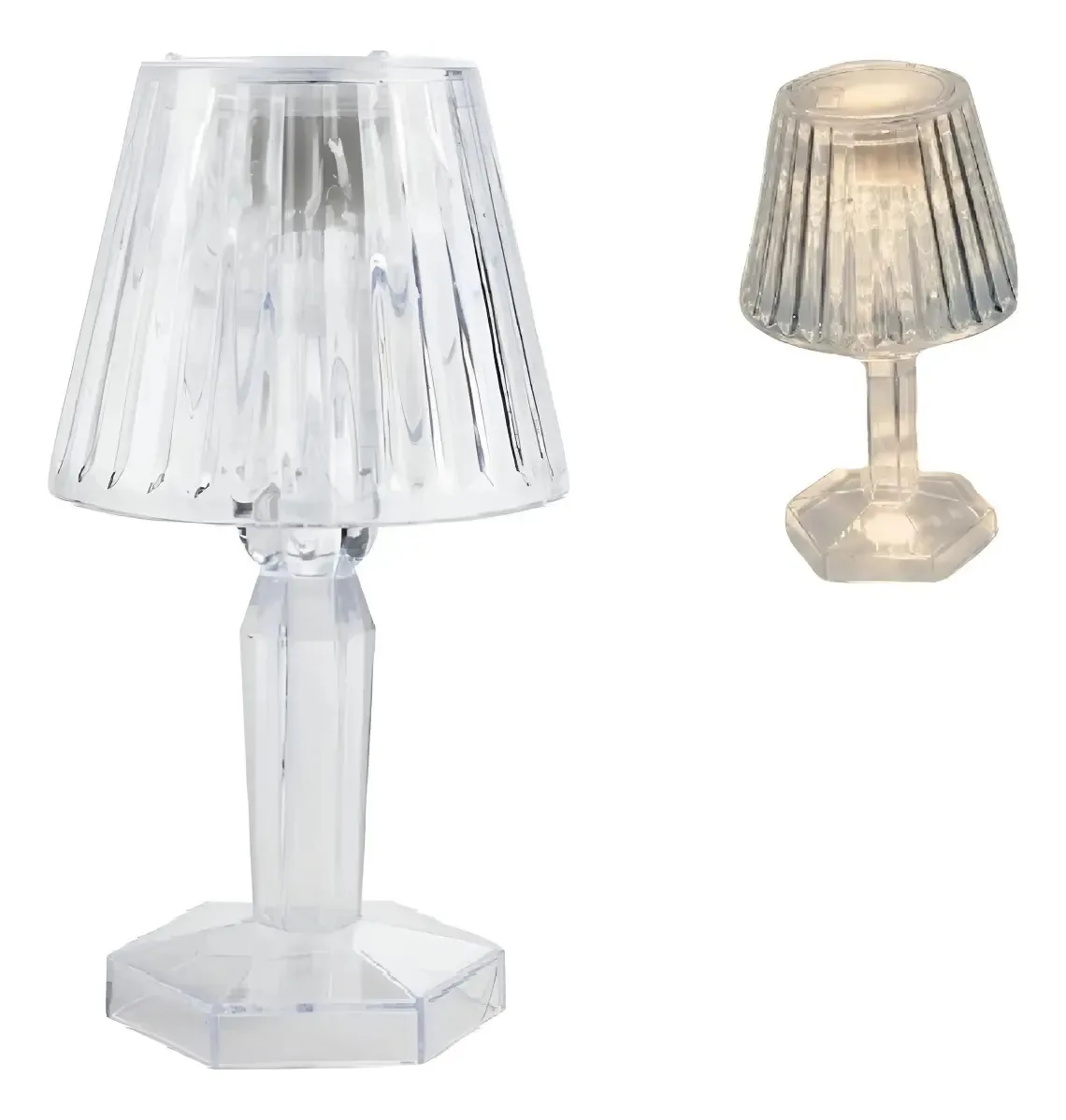 10 Luminárias Abajur Cristal Sem Fio Luz Led Decoração