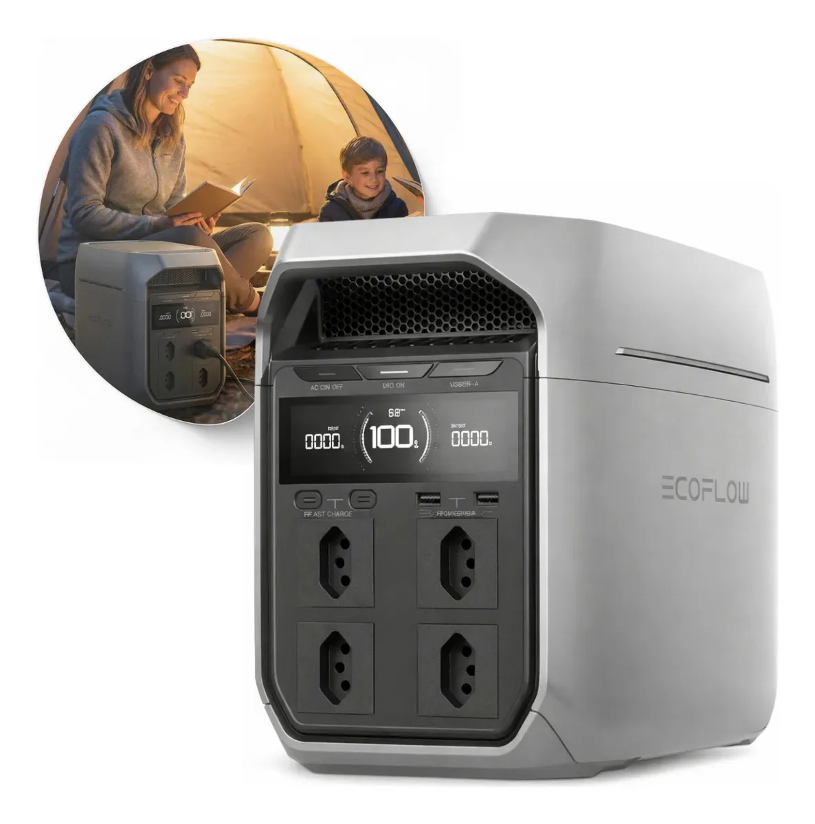 Estação De Energia Portátil Ecoflow Delta 3 Plus 1800w 127v