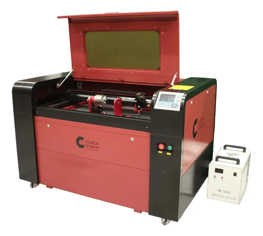 Máquina de corte a laser Co2 60x90cm Color Make 100w com rotativo