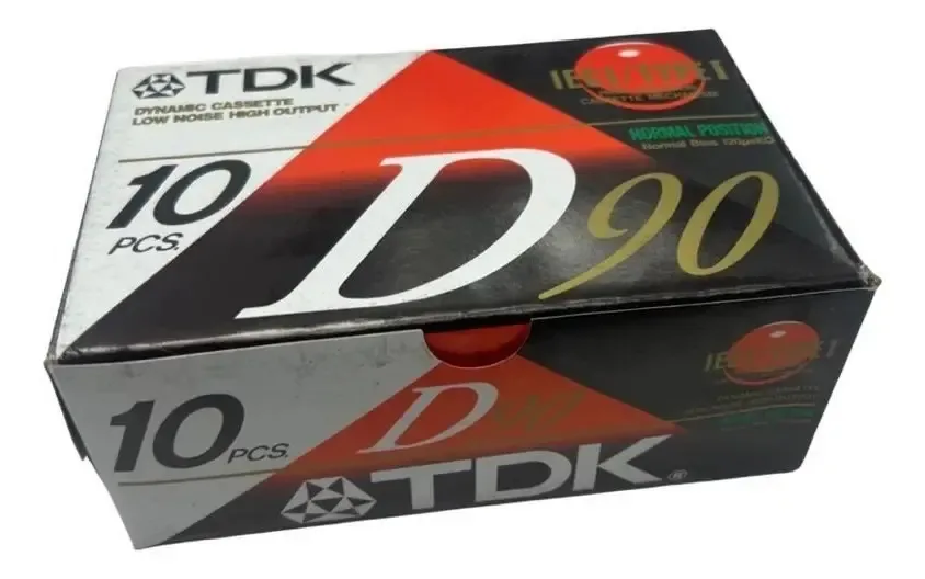 Pacote de 10 cassetes de áudio TDK de 90 minutos