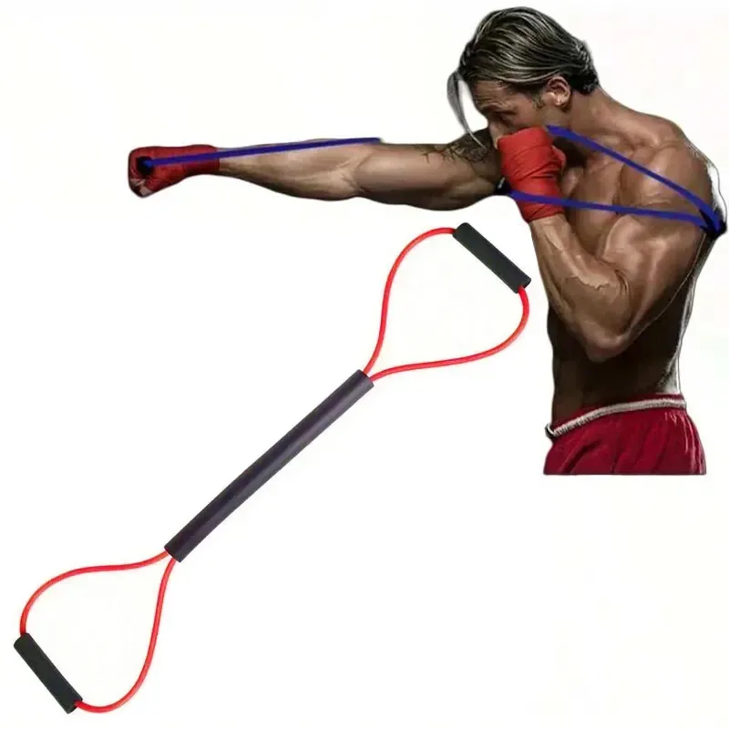 Equipamento de boxe, exercícios de treinamento com corda elástica, corda esportiva elástica com alças antiderrapantes, força muscular, alongamento, calistenia, ioga