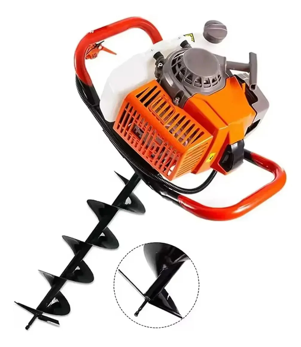 Perfurador de escavadeira de solo a gasolina 2t + furo de 80 cm