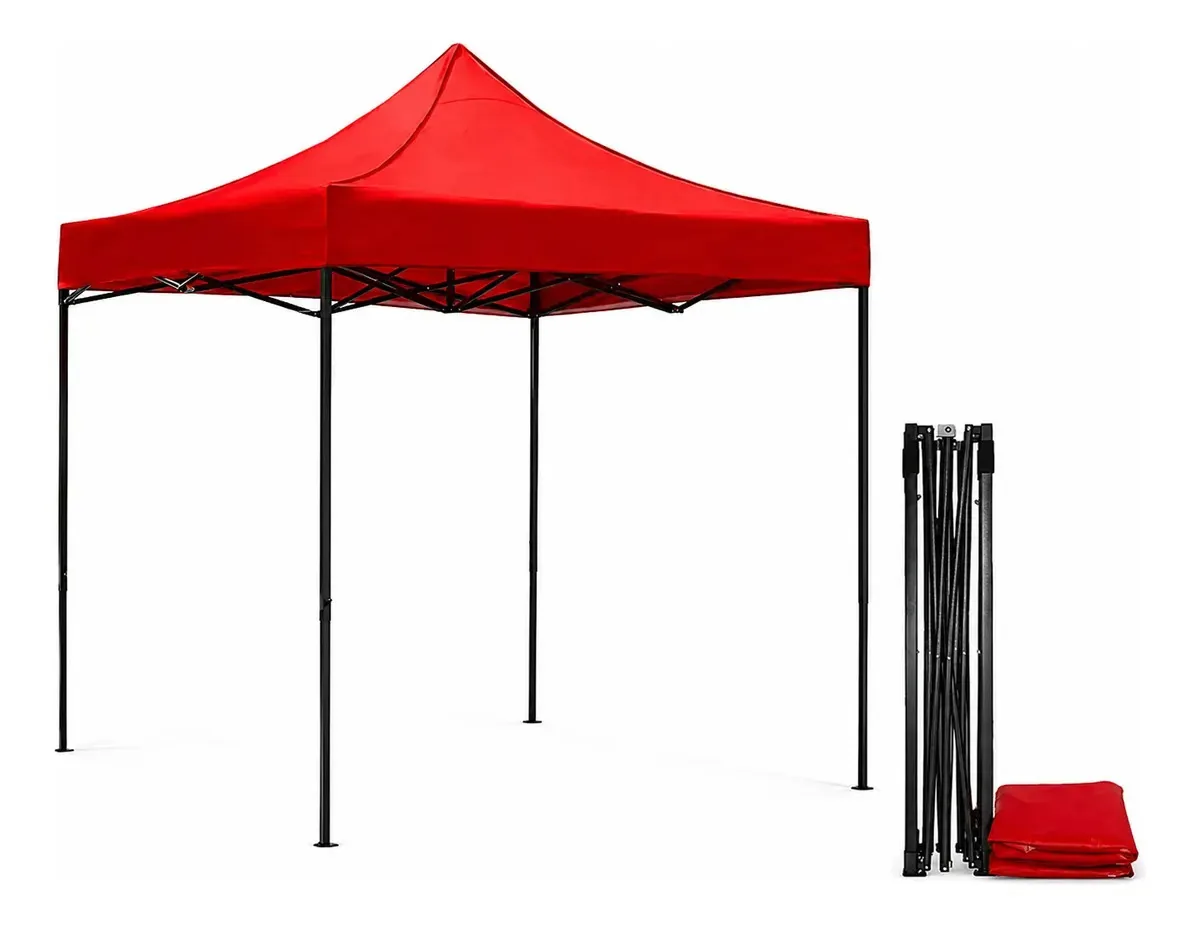Toldo dobrável Jardimex 3x3 impermeável vermelho retrátil vermelho
