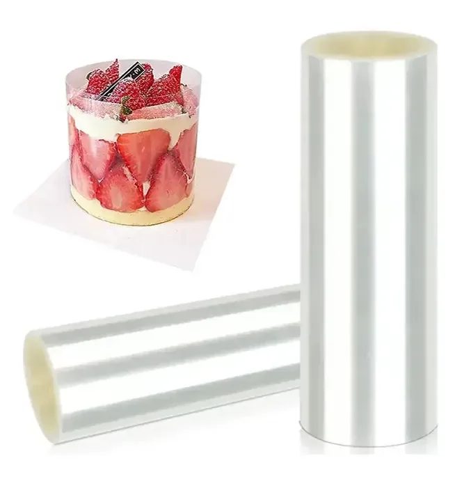 2 rolos Tiras transparentes de fibra de acetato para bolos, colares transparentes para bolos de mousse, folhas de acetato, para assar e decorar bordas - 16 cm x 1000 cm (cada rolo)