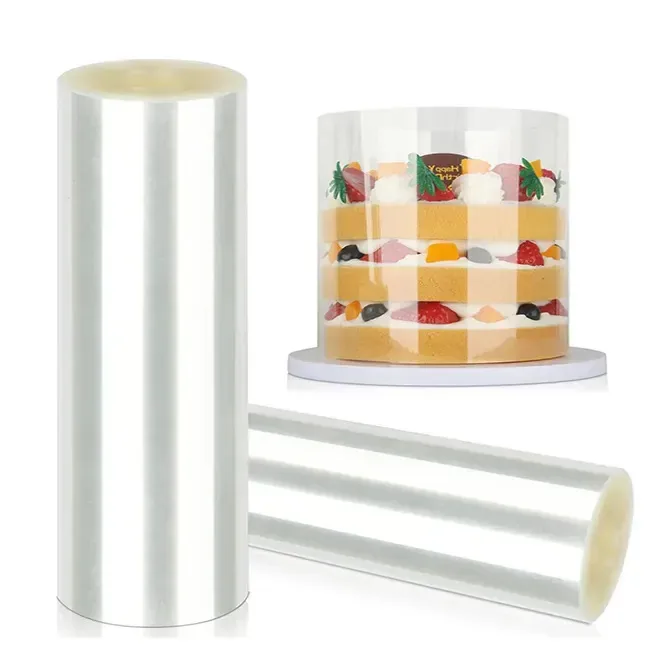 2 rolos Tiras transparentes de fibra de acetato para bolos, colares transparentes para bolos de mousse, folhas de acetato, para assar e decorar bordas - 20 cm x 1000 cm (cada rolo)
