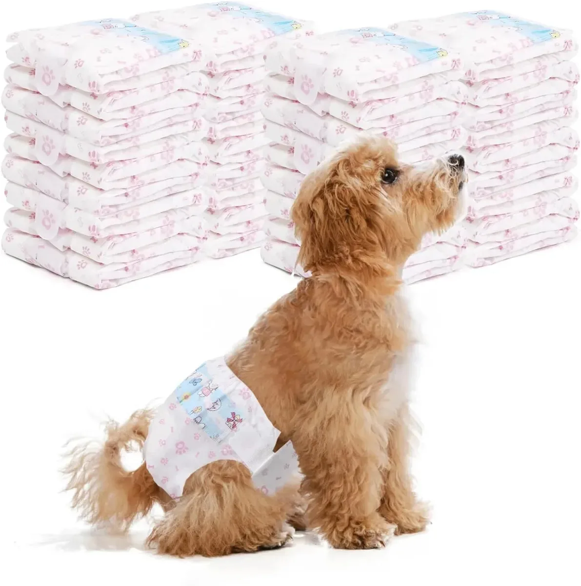 30 unidades de fraldas descartáveis para cães, fraldas para cães em período de humor, fraldas superabsorventes à prova de vazamentos