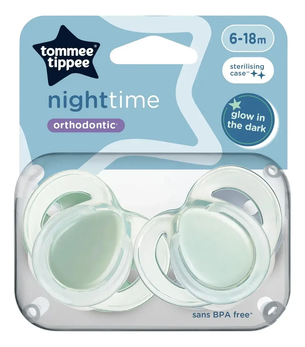 Chupetas Tommee Tippee 6-18 meses Night X2 verdes 6-18 meses