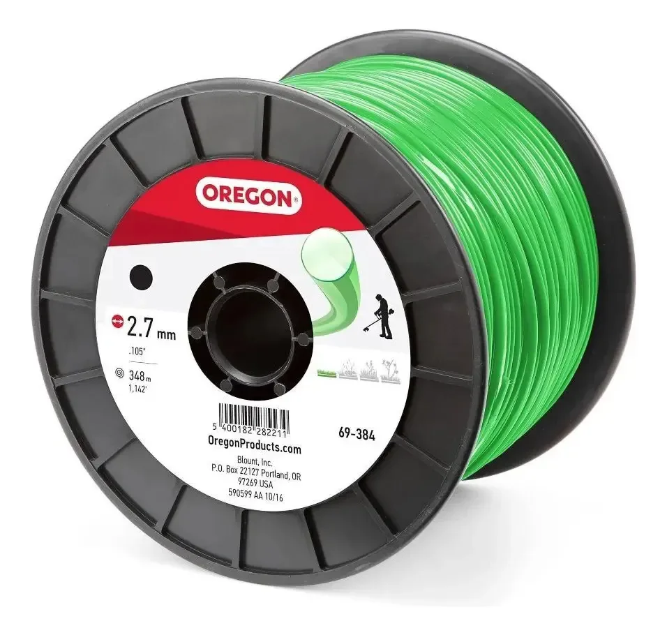 Bobina Fio De Nylon Redondo Para Roçadeira 348m 2.7mm Oregon