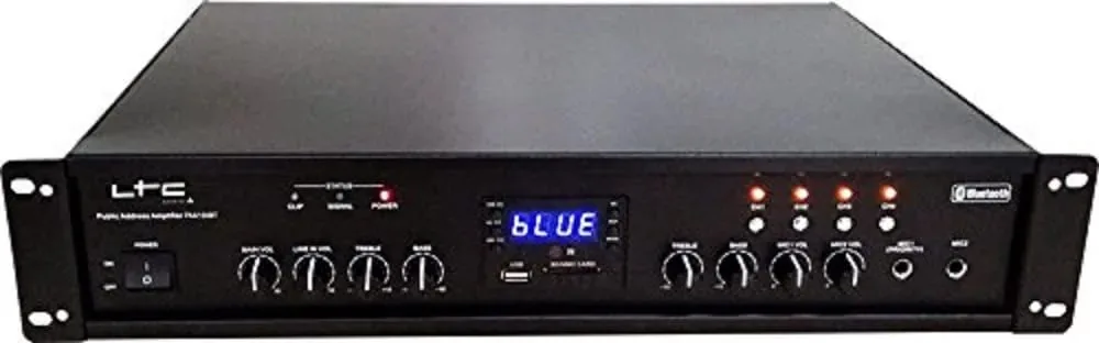 Paa150bt Ltc - Amplificador de 4 zonas de 90W com entradas de microfone e linha, Bluetooth, USB, sintonizador SD e FM, cor preta