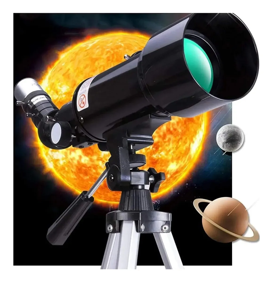 Telescópio externo Lkkubc, telescópios para astronomia, telescópio refrator, óptica de vidro totalmente revestida, telescópio ideal para iniciantes com tripé de bolsa