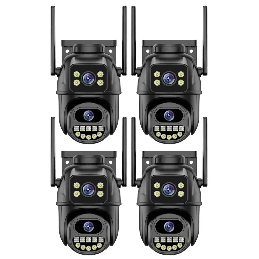 4 câmeras de segurança externas/internas duplas Dalton Leds 4k Black DA-Cam08