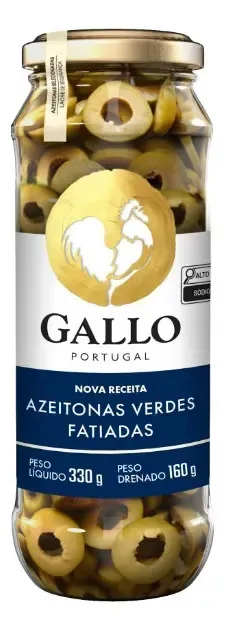 Azeitona Verde Em Conserva Fatiada Gallo Vidro 160g