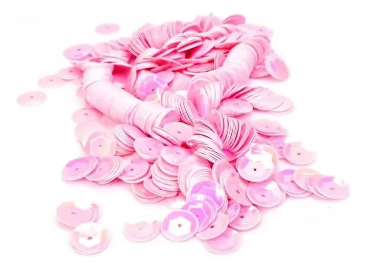 Lantejoulas redondas de 6 mm, artesanato, 15 gr, cor rosa