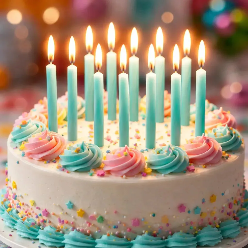 12 velas verdes decorativas | Bolo de aniversário Globifiesta