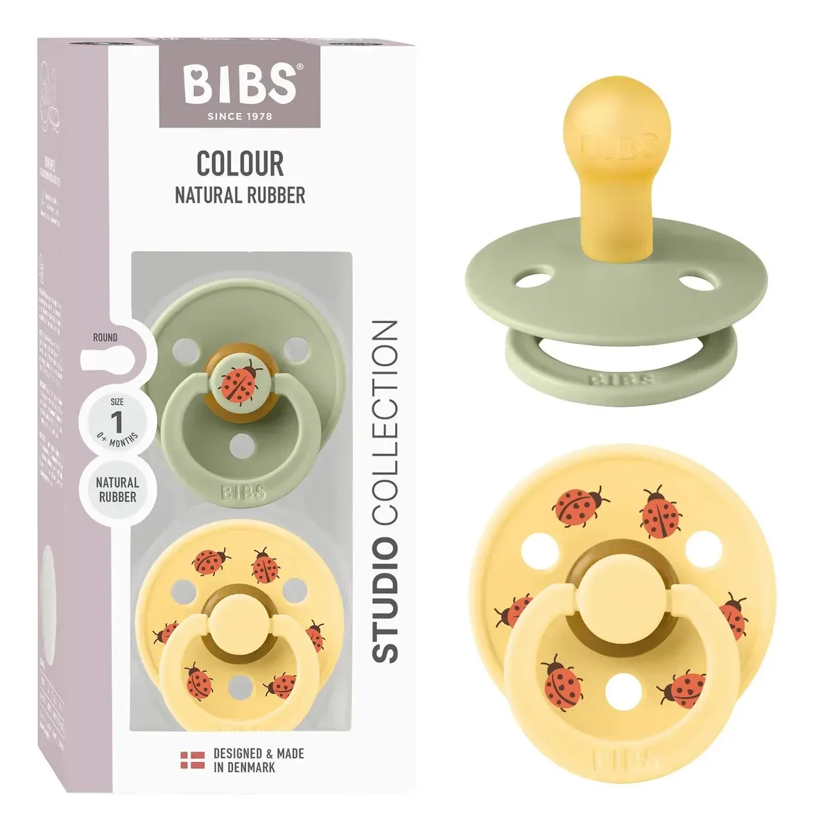 Chupeta Bibs Studio — pacote com 2 chupetas sem BPA, mamilo. Preto +18 meses