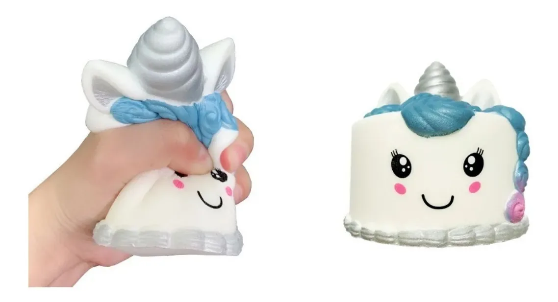 Bolo de unicórnio prateado Squishy Squishies