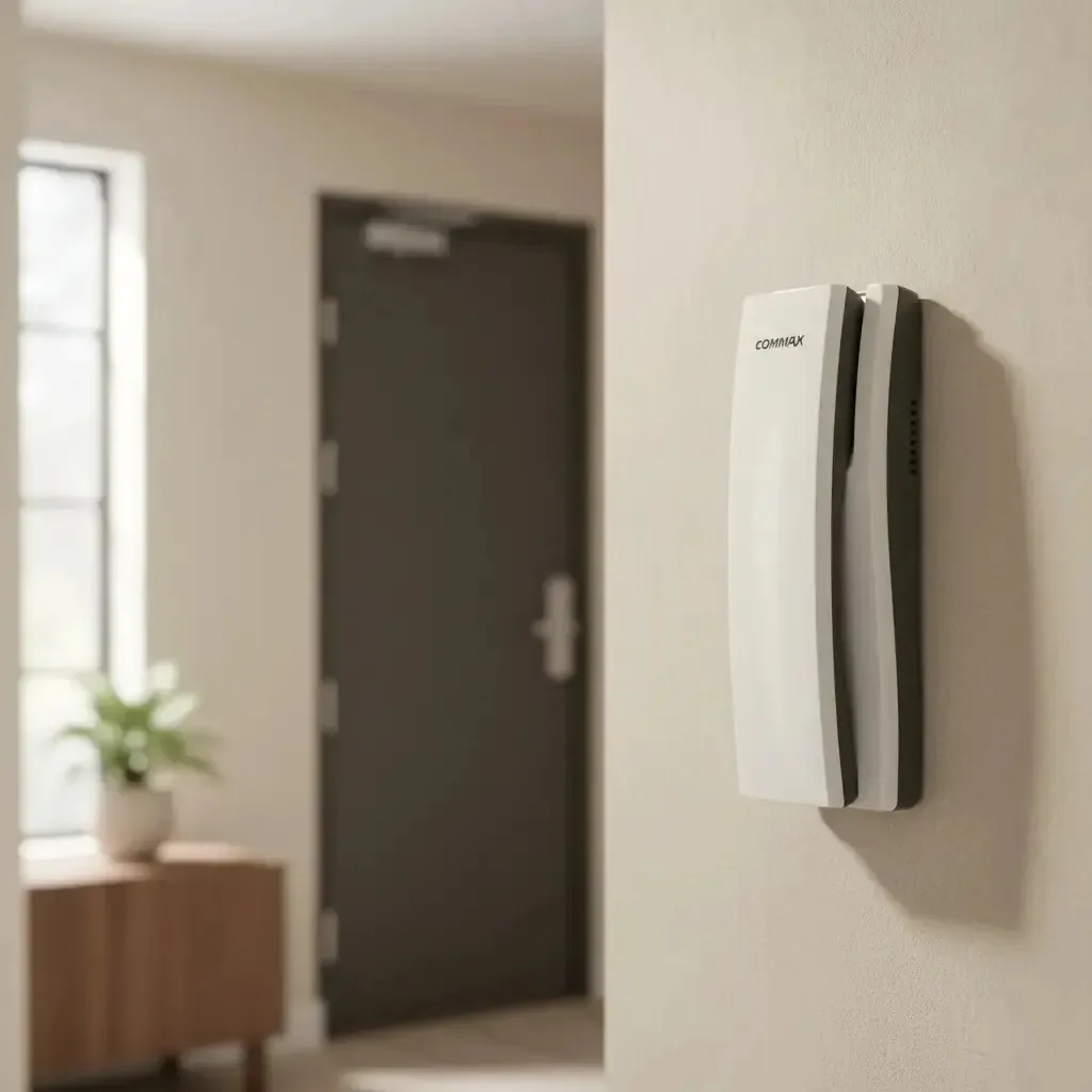 Campainha elétrica Commax Solo Audio Dpss de 4 fios branca com cinza