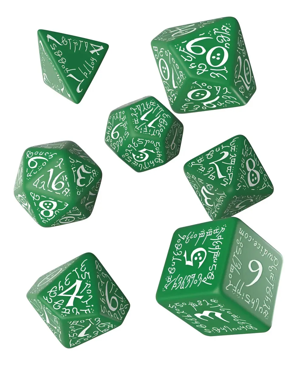 Q-workshop Dados Elfos Verdes e Brancos, 7 Dados