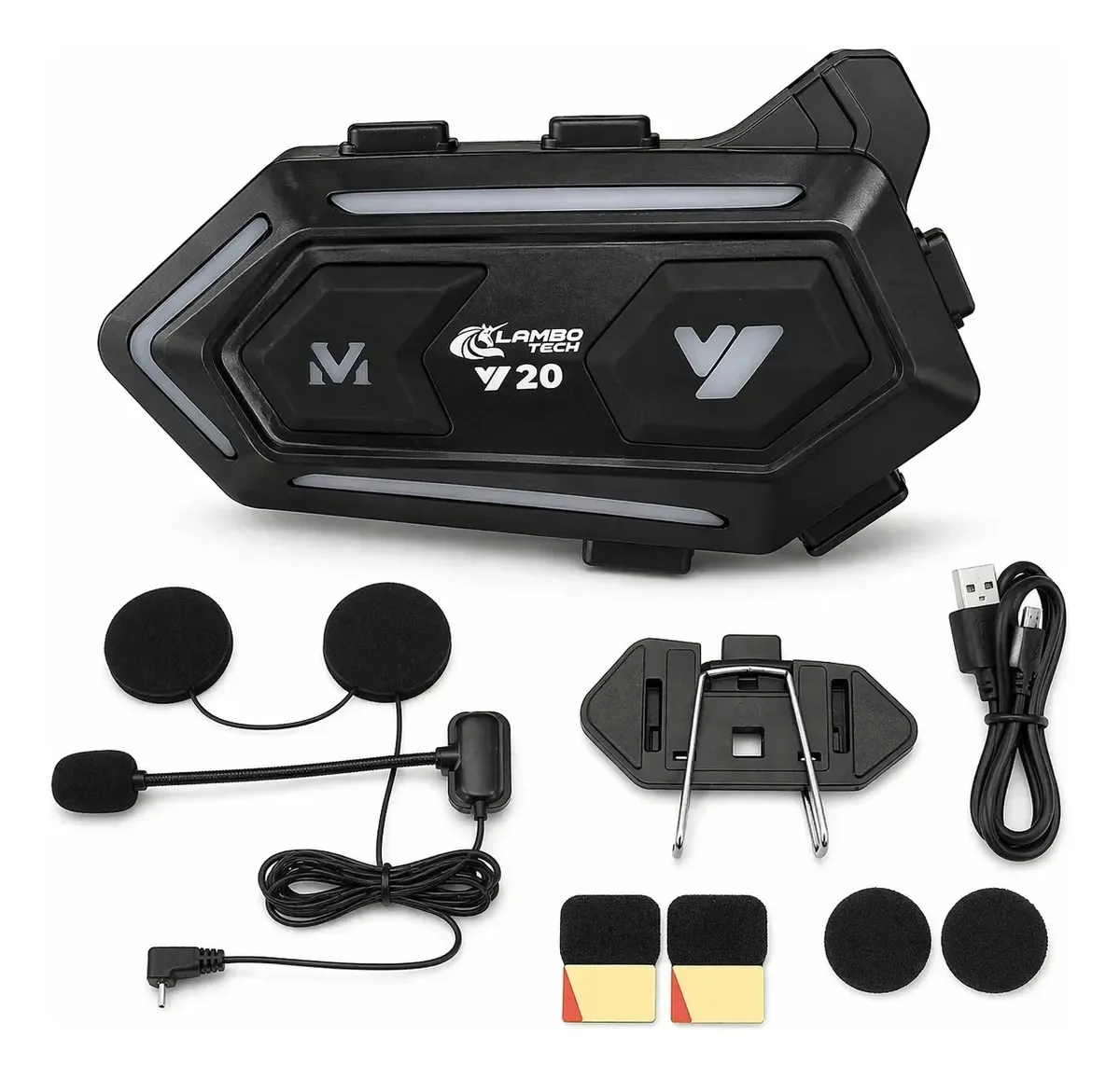Intercomunicador para capacete de motocicleta Bluetooth V20 Handsfree Rgb