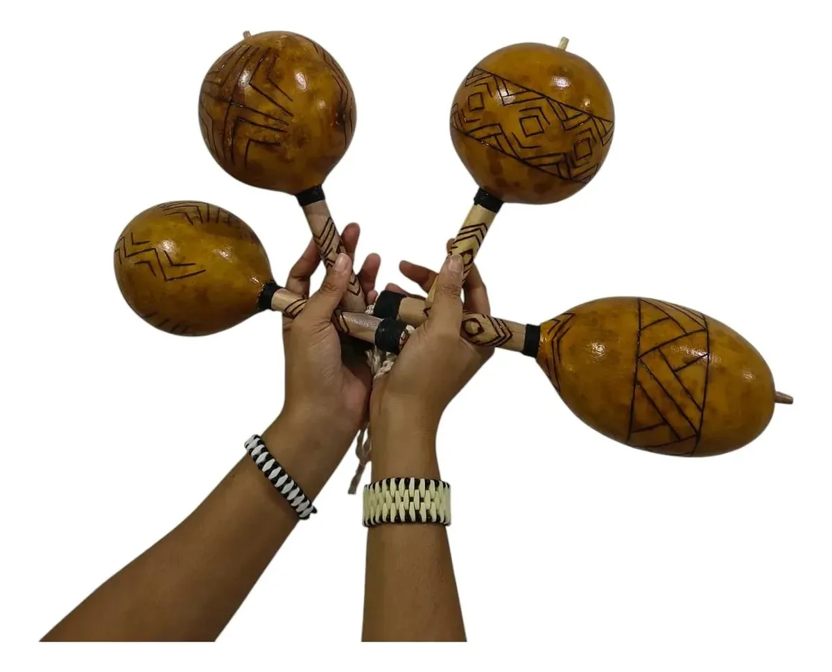 1 Maraca Cacique Indio Cabaça Artesanal Indígena Exclusiva