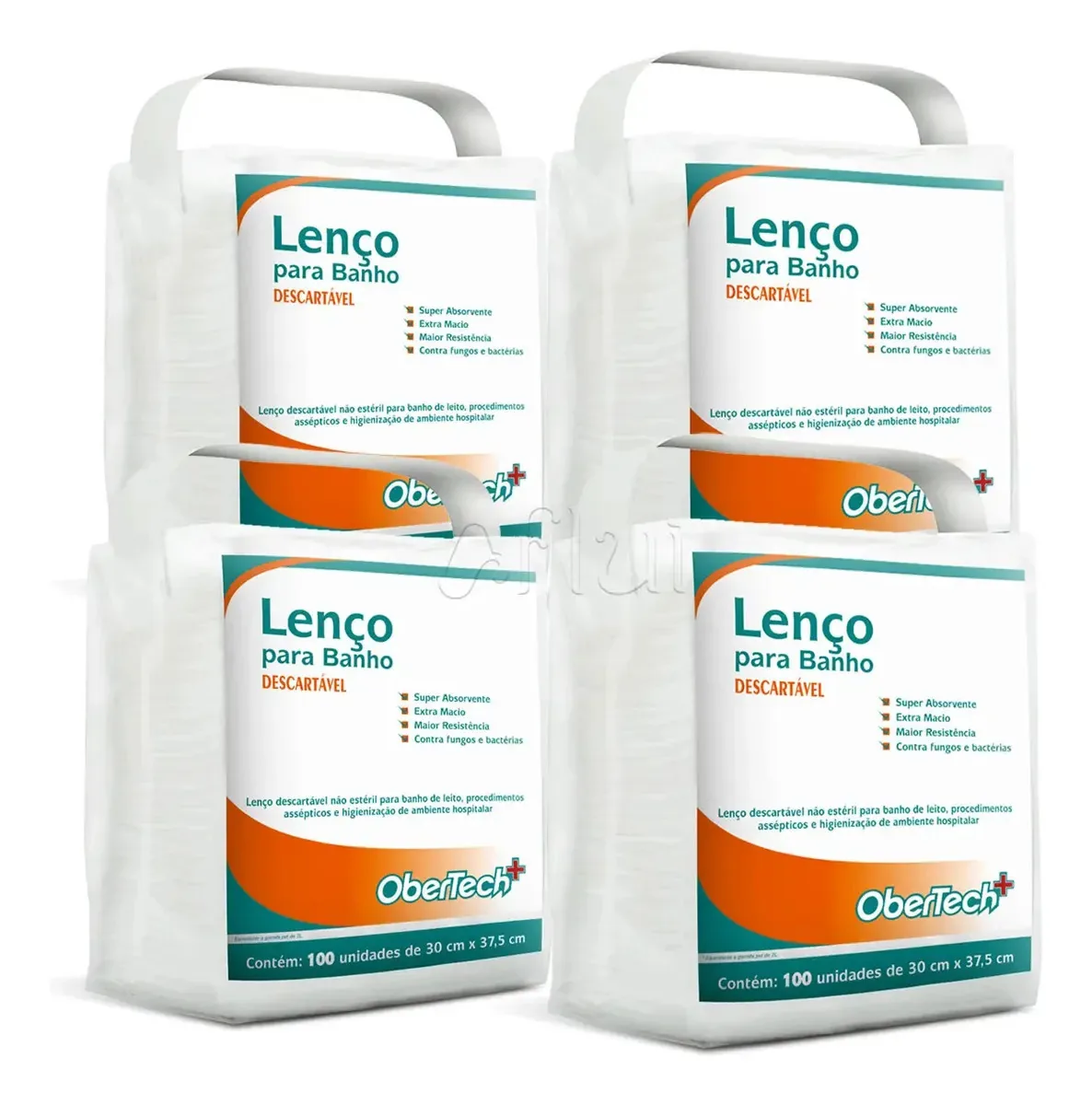 Lenço de Banho Descartável Hipoalergênico Ober Branco 400 Unidades