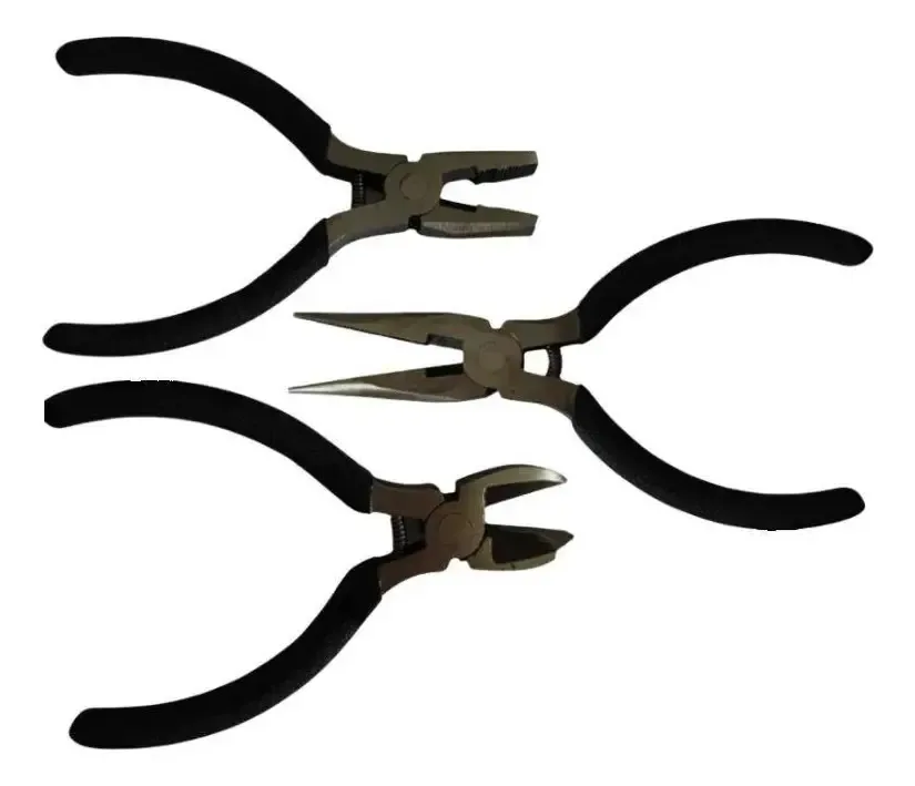 3 Mini Alicates Universal / Bico Meia Cana / Corte Diagonal