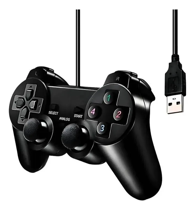 02 Controles Usb Para Pc Computador Notebook Joystick