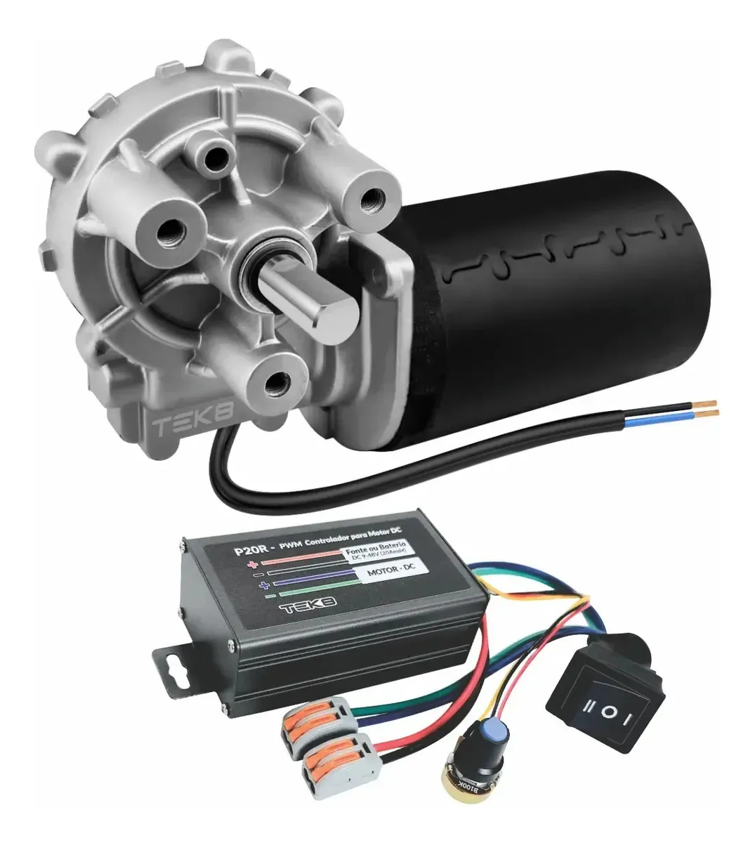 Motor Redutor Dc 20 Rpm Alto Torque + Controlador Pwm Sj