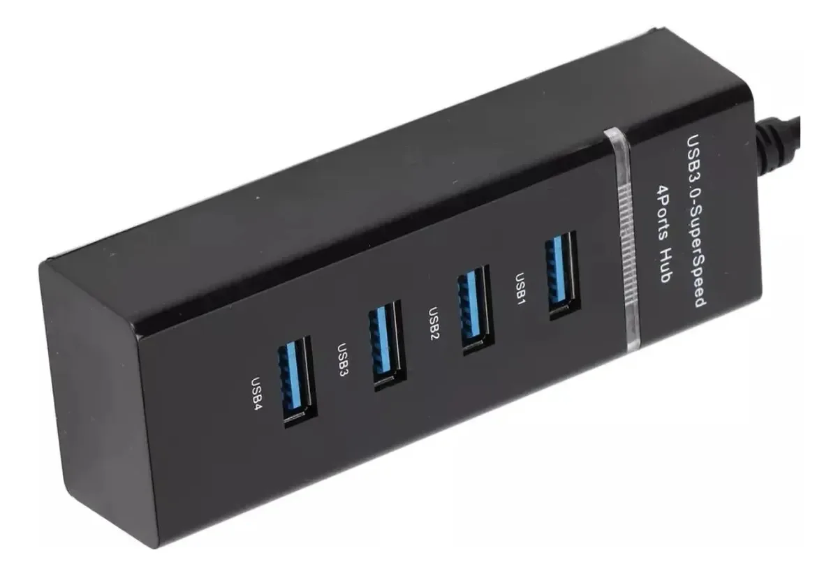 Extensor Hub 4 Portas Cabo Usb 3.0 Pen Drive Adaptador Usb Preto