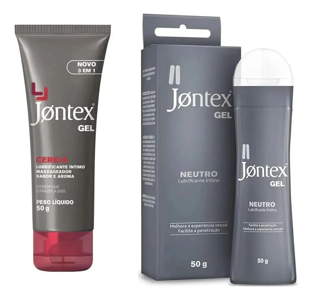 Combo Lubrificante Jontex Cereja E Neutro Íntimo Gel 2x50g