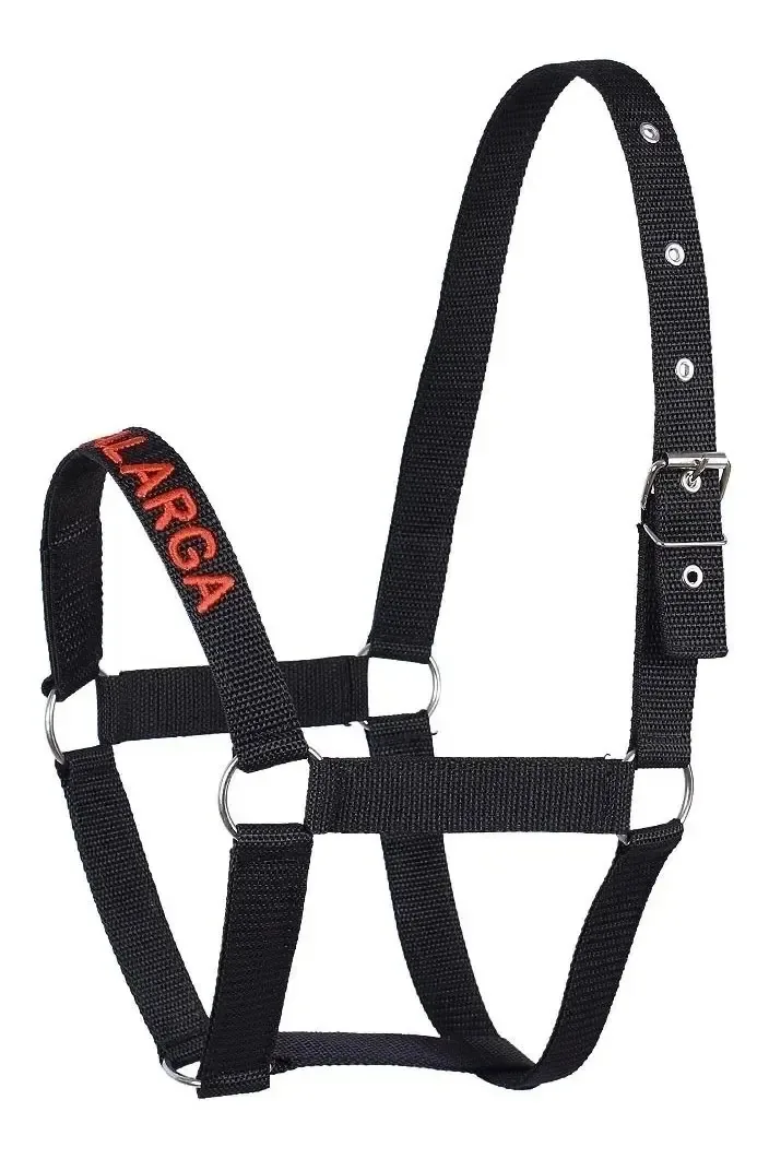 Cabresto de Nylon Ajustável Inglês Preto para Cavalos Mangalarga Marchador