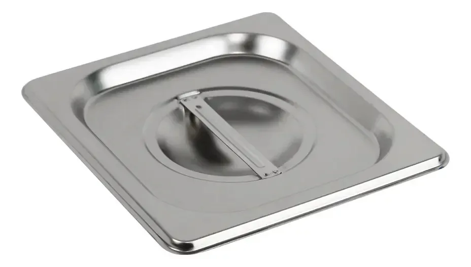 Kit 4 Cubas E Tampas Gastronomica Gn 1/6 Aço Inox 304 Molhos Prateado