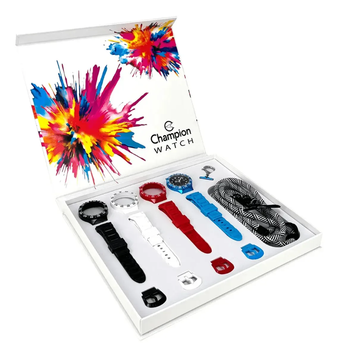 Relogio Troca Pulseiras Unissex Champion Original Kit 3