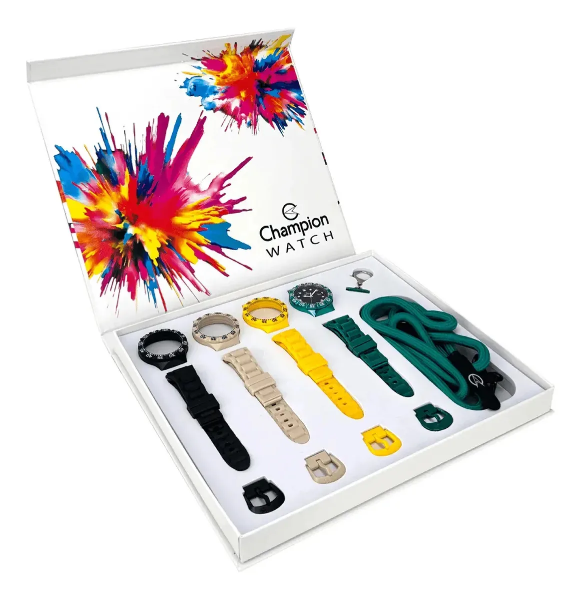 Relogio Troca Pulseiras Unissex Champion Original Kit 5