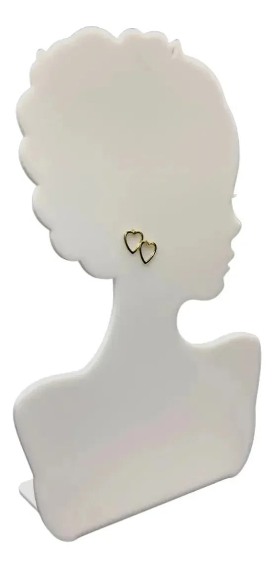 Expositor De Joias Colar Brinco Bijuterias Busto Branco