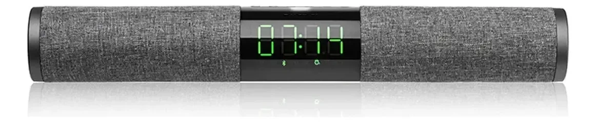 Relógio de rádio digital Karfri com alarme e alto-falante Bluetooth, relógio de rádio FM com display eletrônico digital LED cilíndrico de alta definição, preto (vermelho) (cinza)