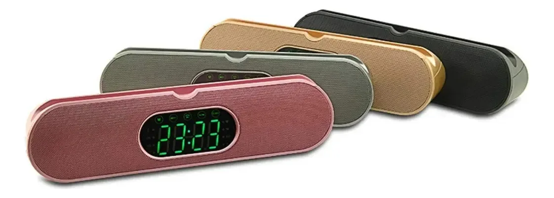 Alto-falante Bluetooth sem fio Karfri, rádio digital, relógio, controle de toque, display LED digital, rádio FM, relógio, suporte de telefone, mesa de cabeceira, relógio