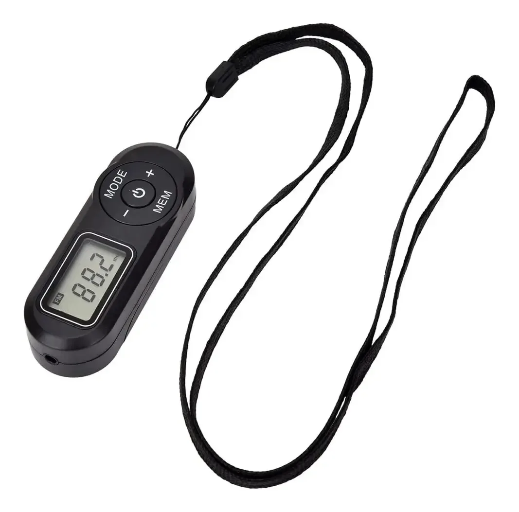 Receptor de rádio esportivo portátil Rumoe Radio Fm com tela LCD, fones de ouvido de rádio FM