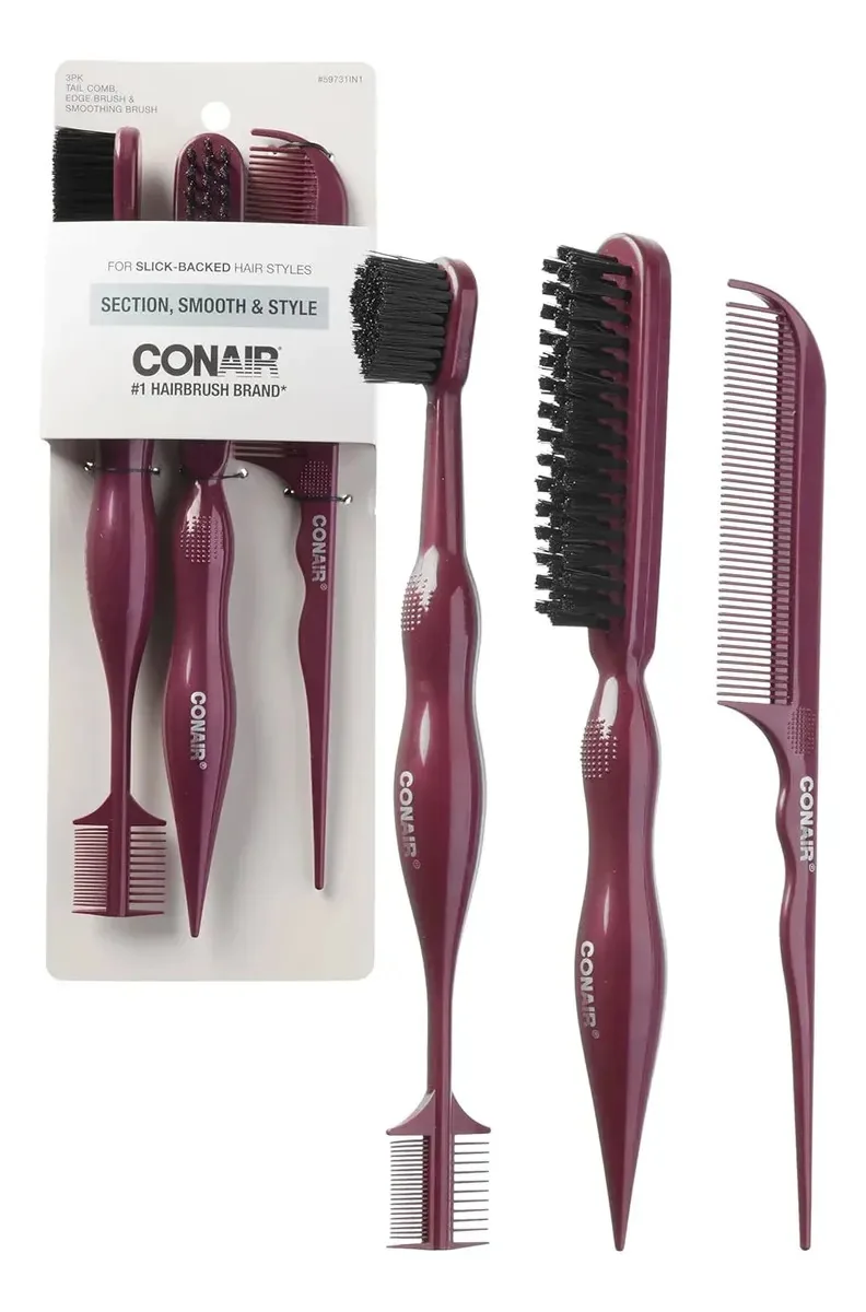 Conjunto de pentes Slick Back Tail, pacote com 3 pentes roxos