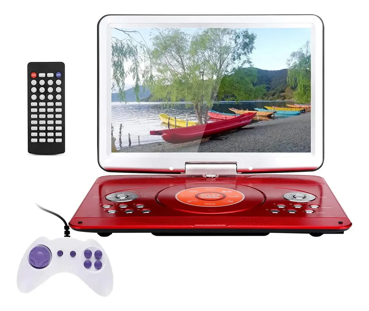 Leitor de DVD portátil Amdsoc para carro, reprodutor móvel com bateria recarregável de 1200mA para crianças, sincronização de TV, compatível com cartão SD USB