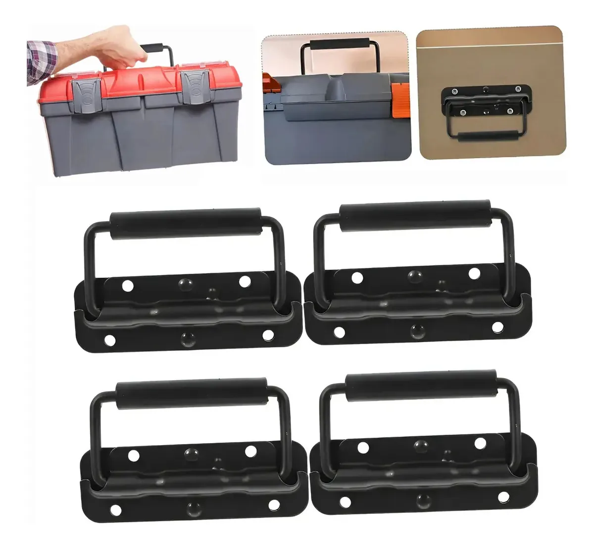 Conjunto de 4 alças pesadas para estojo preto