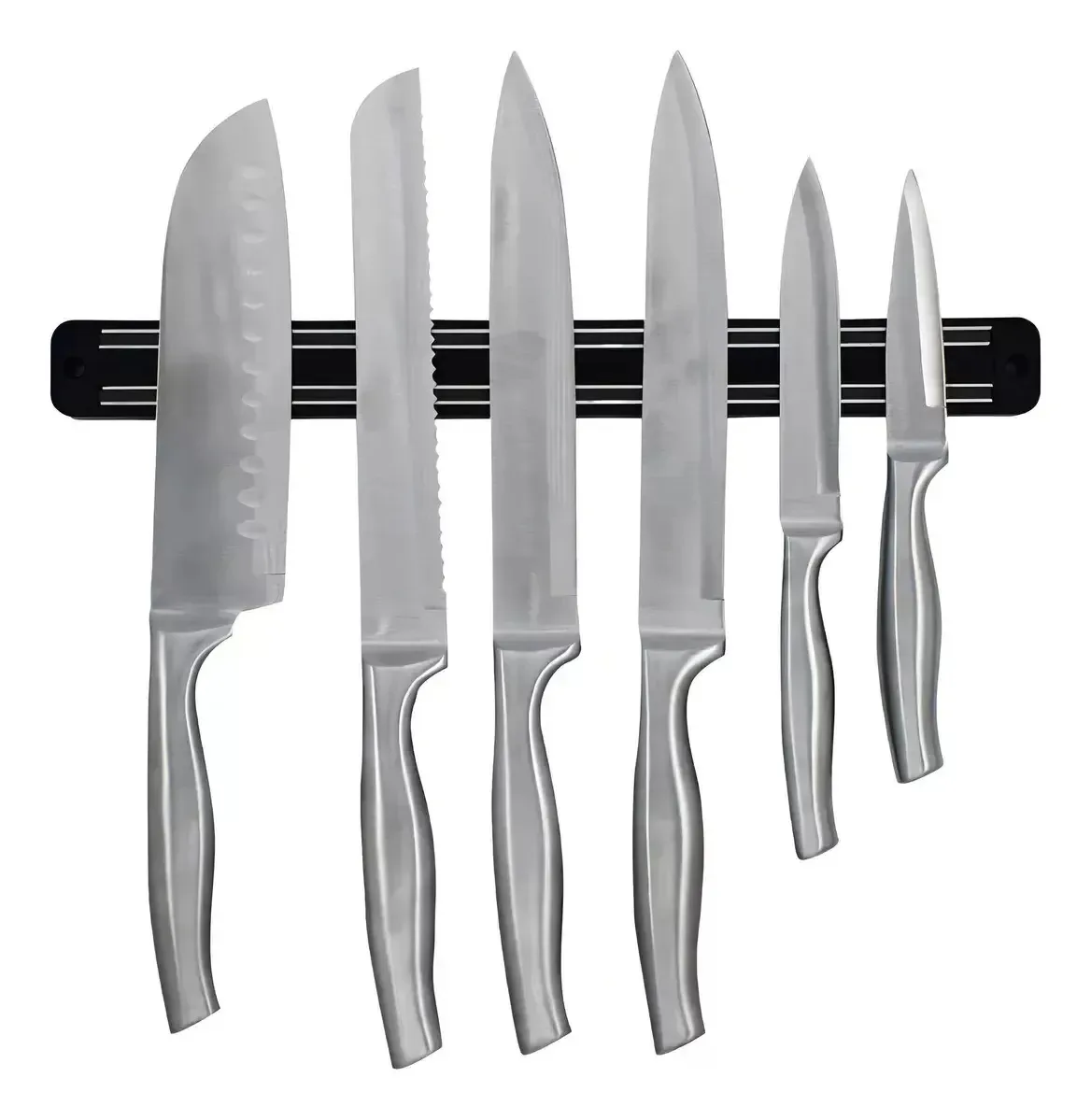 Barra magnética: 50 cm, facas, utensílios, ferramentas, preto