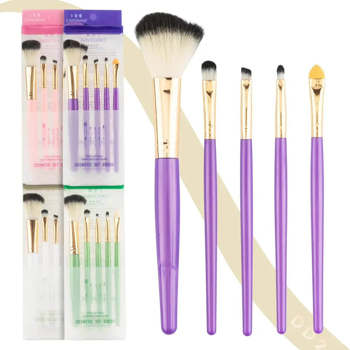 Conjunto X5 de pincéis e pincéis de maquiagem profissionais Makeup White