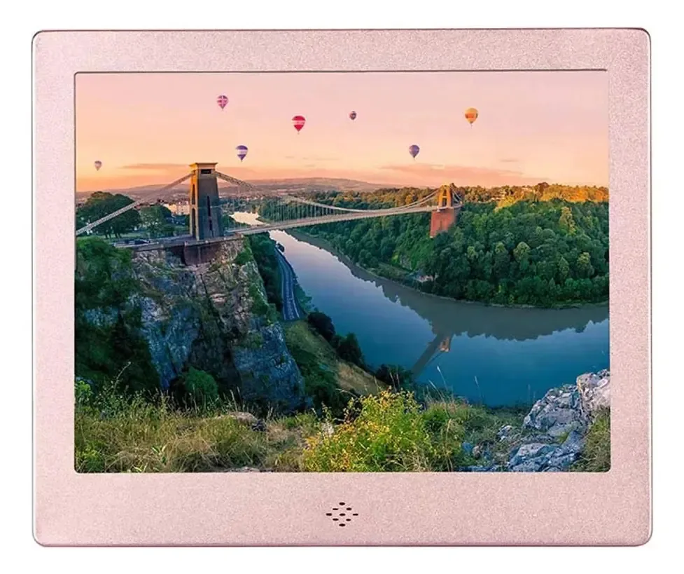 Moldura fotográfica digital Nbaayik, álbum de fotos eletrônico multifuncional de 8 polegadas, máquina de publicidade comercial, vídeo de fotos de família - resolução de 1024 x 768, molduras...