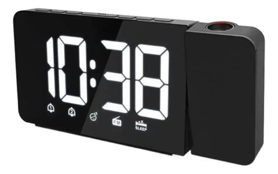 Despertador de projeção de rádio digital Gerrit M com alarme de volume duplo, tempo de repetição, tela LED, relógio de mesa, projetor digital, 3 (2)