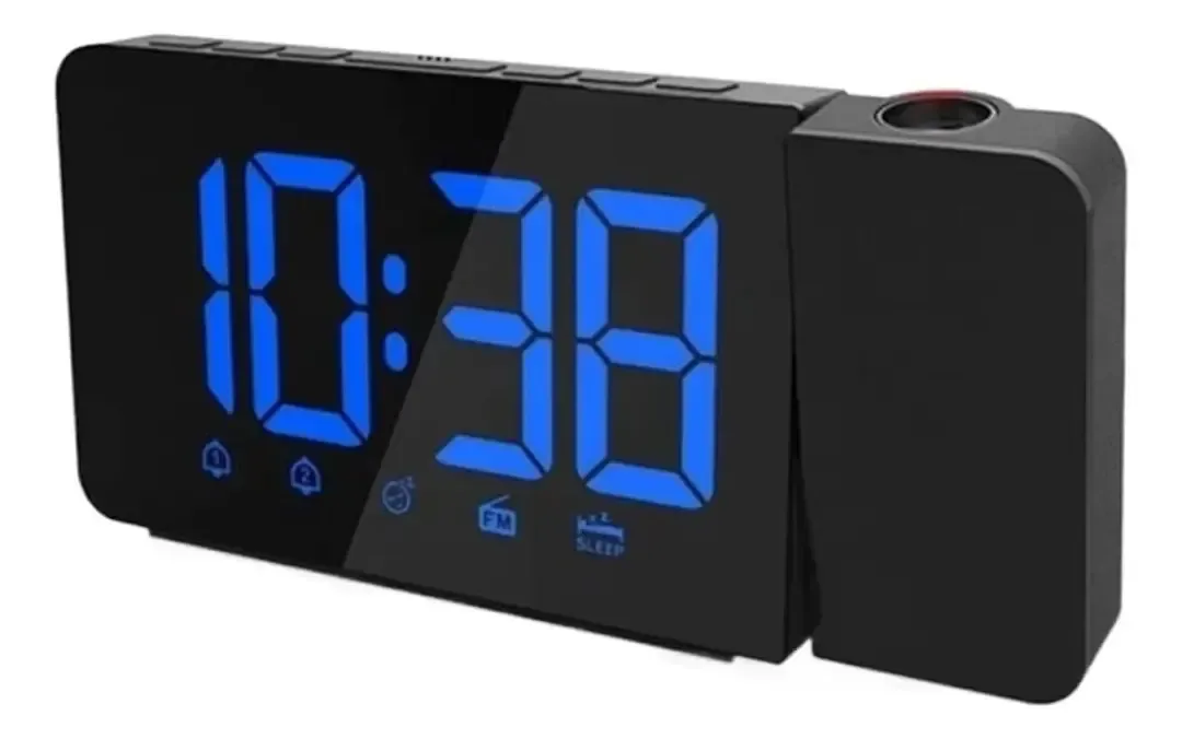 Despertador de projeção de rádio digital Gerrit M com alarme de volume duplo, tempo de repetição, tela LED, relógio de mesa, projetor digital, 3 (3)