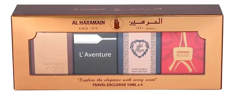 Conjunto de perfumes exclusivo Al Haramain Travel 4x10ml