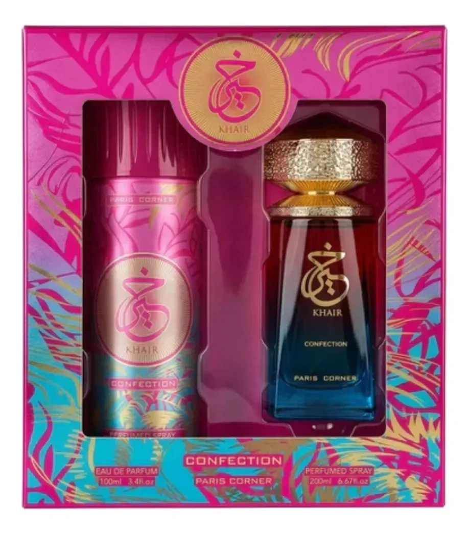 Conjunto Edp de confecção Paris Corner Khair 100 ml e spray 200 ml