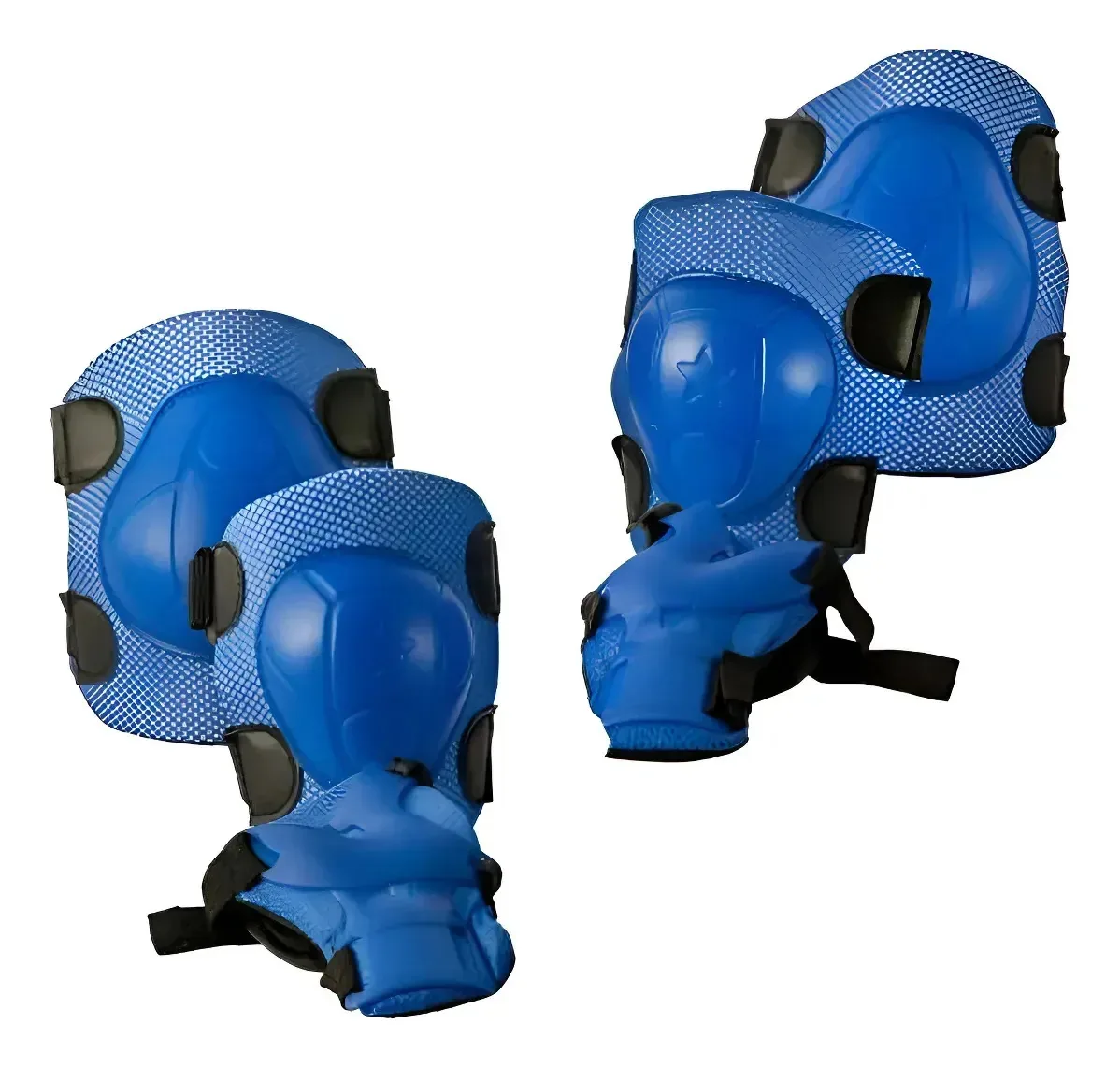 Conjunto de proteções para crianças, joelheiras, cotoveleiras, pulseiras, patins, bicicletas, cor azul