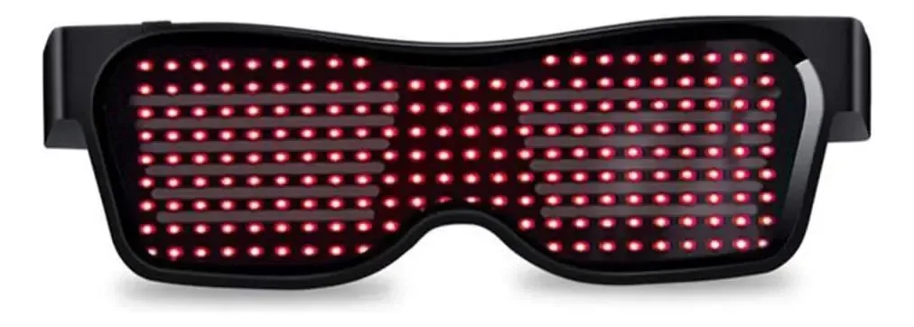 Gloa - Óculos LED com luz para corvos, festa de Halloween com aplicativo de controle Bluetooth, texto editável, USB DIY, óculos LED vermelhos